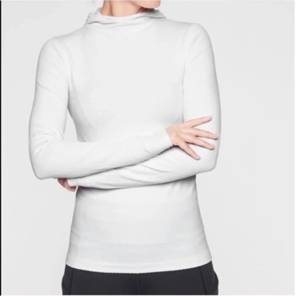 Athleta Flurry Scuba Hoodie Long Sleeve White S